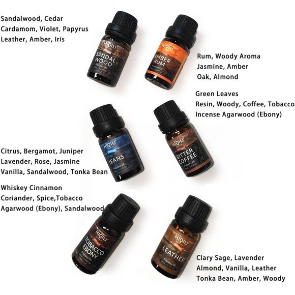 Fragrance Essential Oil for Men 6x10ml Candle Scents for Candle Making Scented O - Picture 2 of 8